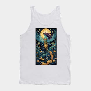 Starry Night Symphony: Van Gogh-Inspired Mermaid Tank Top